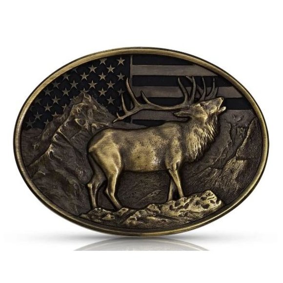NEW Heritage Heart of the Mountain Elk BELT Buckle